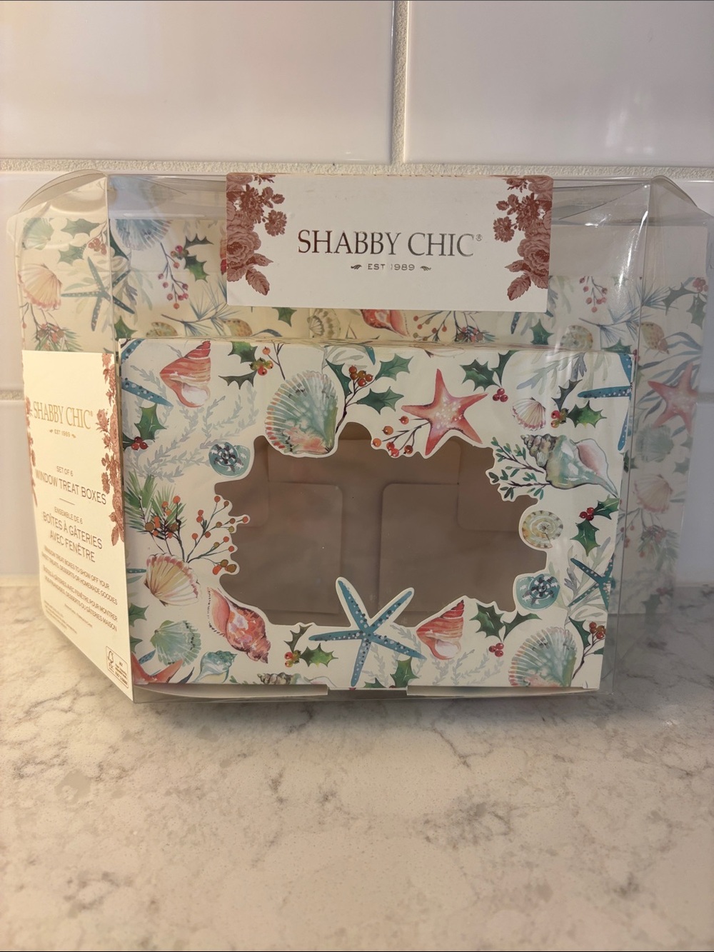 Shabby Chic Coastal Window Treat Boxes Set of 6 NWT